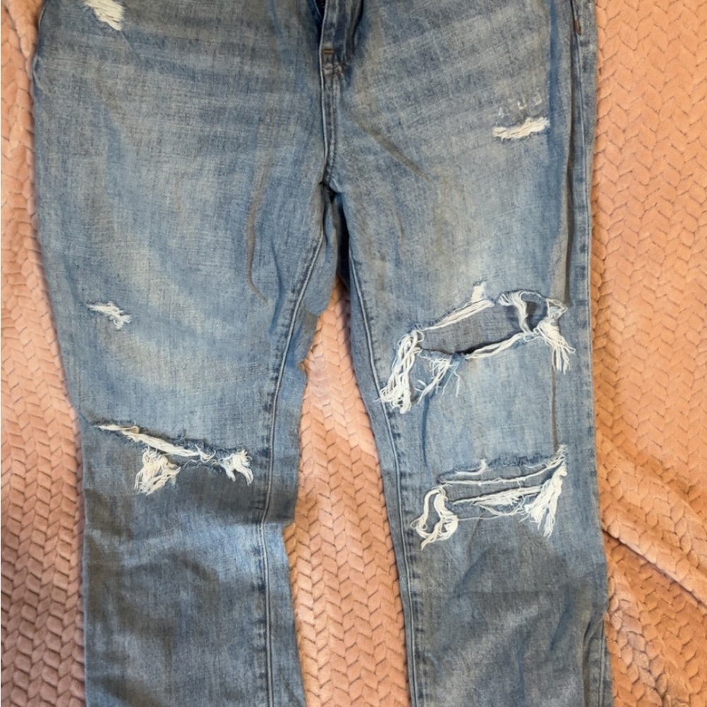 Pistola Ripped Boyfriend Jeans in Light Blue